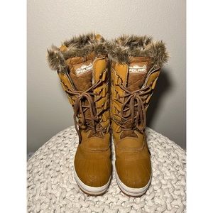 POLAR Lace Up Fur Cuff Boots